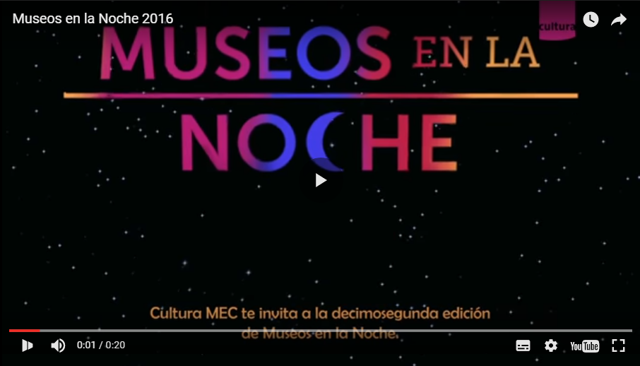 invitación Museos en la noche